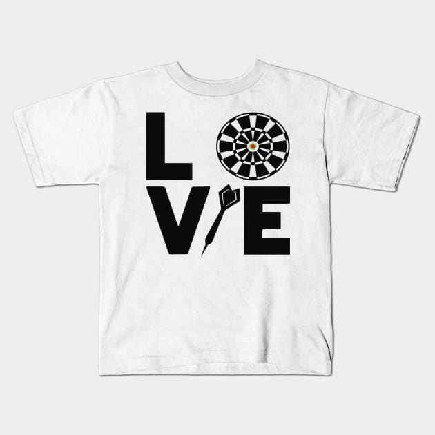 Darts Love Funny Darts Sport Quote Design Kids T-Shirt by MrPink017